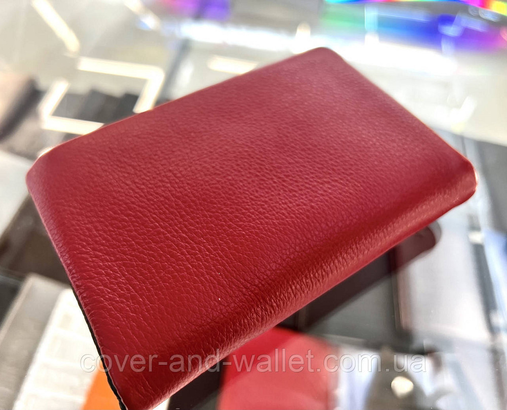 Стильний жіночий шкіряний гаманець невеликого розміру червоно-чорний Helen Verde 0811 Київ - фото 7