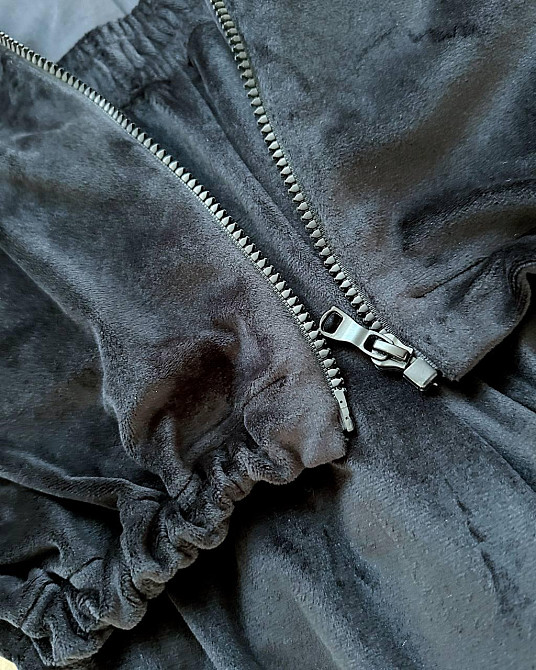 Женский теплый повседневный велюровый костюм, спорт велюр Черный, 48/52 Одесса - изображение 2