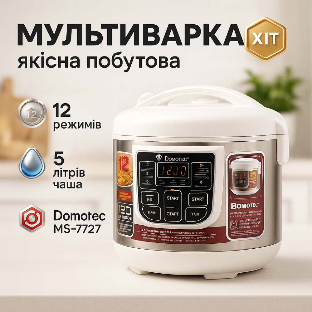 Мультиварка с функцией тушения и жарки Domotec, Высококачественная мультиварка, Домашние мультиварки SG-86 Львов - изображение 9