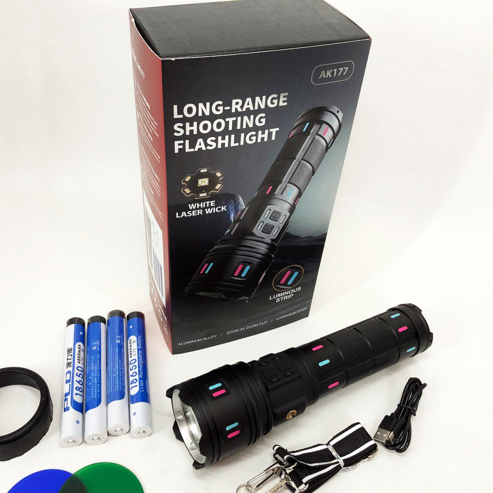 Тактичні ліхтарі з зумом AK177, Перезаряджуваний ручний ліхтар, Оригінальний кишеньковий ліхтарик RZ-26 Львів - фото 15