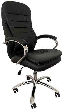 Офисное кресло руководителя Tehforward Valensia хром Anyfix Черный Киев