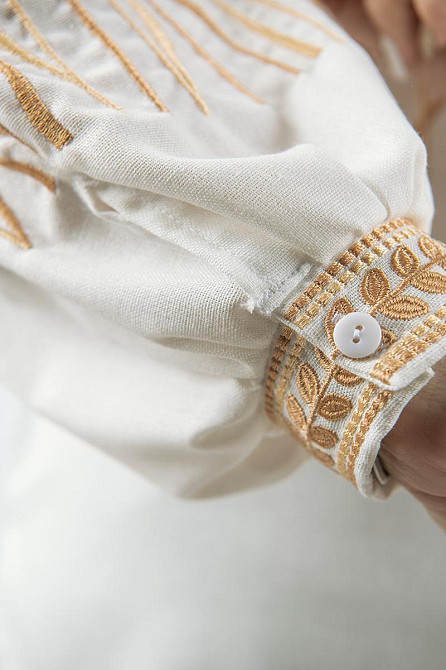 Вишиванка жіноча лляна, молочна топ Київ - фото 3