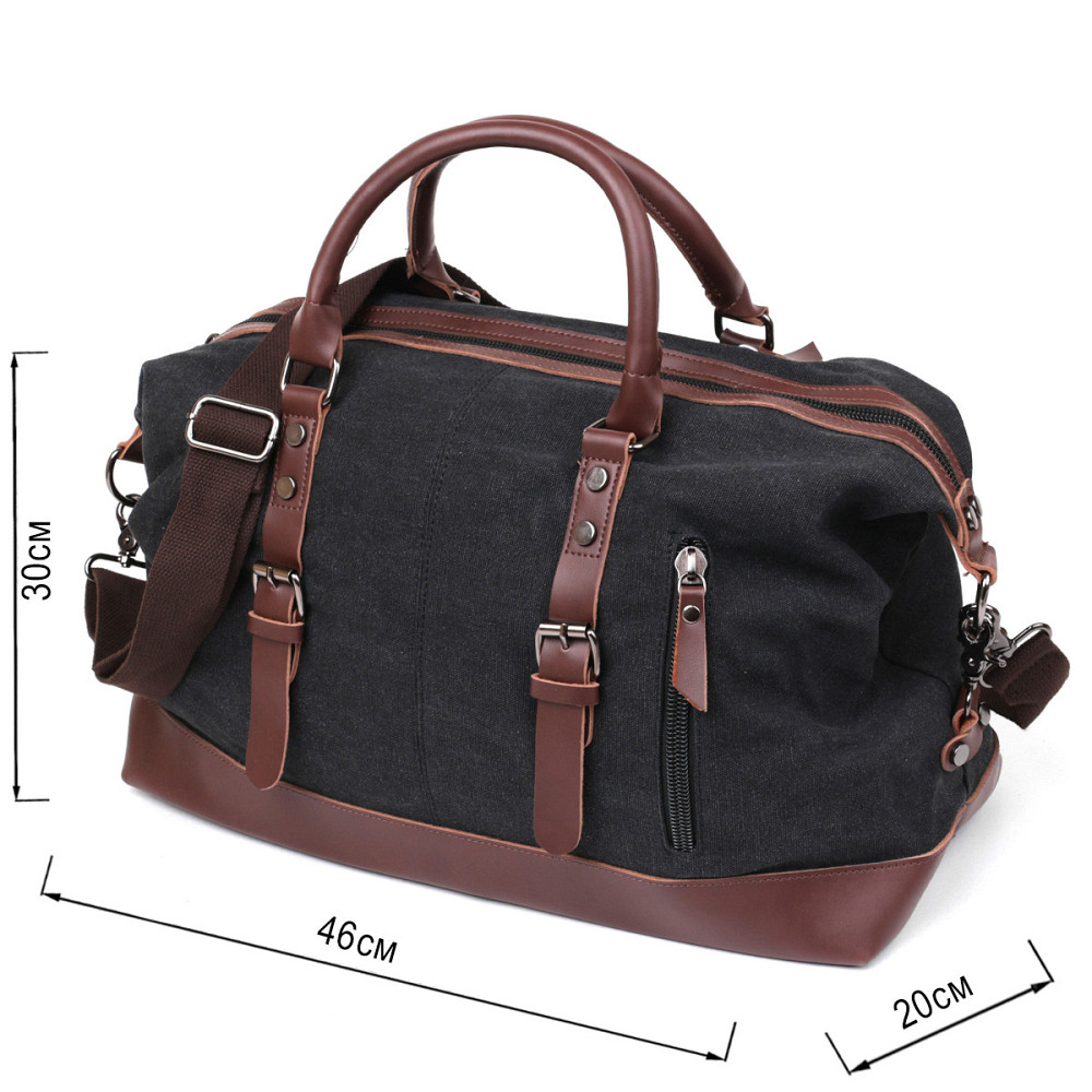 Дорожня сумка текстильна Vintage 20170 Чорна Київ - фото 3