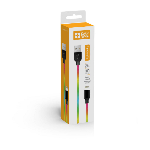 Кабель USB Lightning ColorWay CW-CBUL016-MC 2,4A 1м різнокольоровий Житомир
