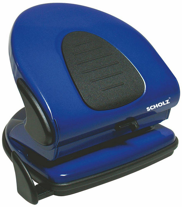 Діркопробивач металевий 30 арк. "Scholz" з лінійкою 8 см. синій, 4314-06SCH, шт Київ - фото 1