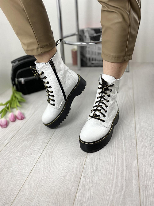 Черевики жіночі M.KRAFT білі натуральна шкіра висота 15 см розмір 37 (3128) Коломыя - изображение 3