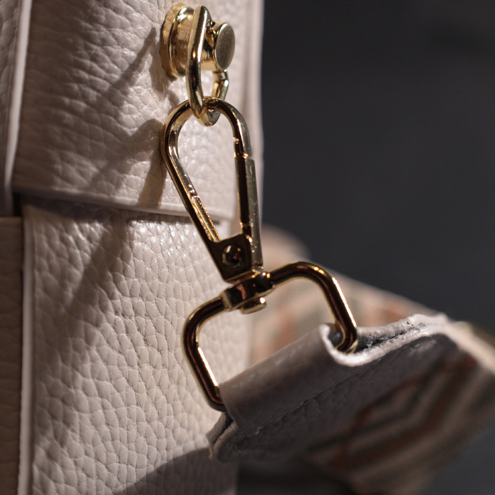 Вечерняя женская сумка с переплетами из натуральной кожи Vintage 22311 Белая Киев - изображение 9