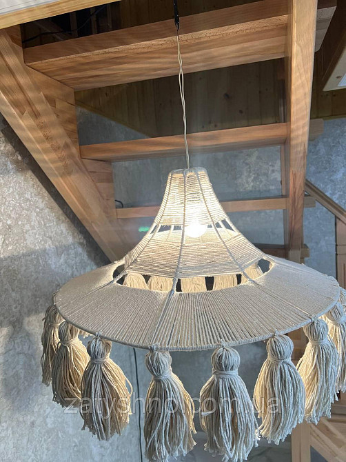 Люстра плетена кавова велика Київ - фото 7