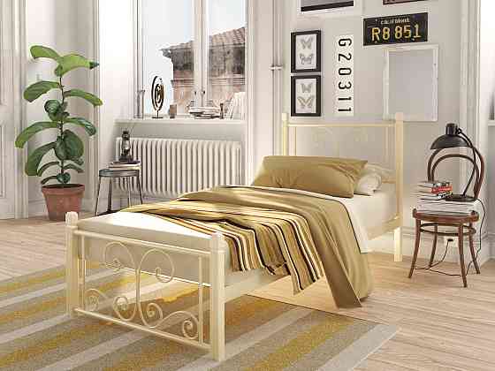 Односпальне металеве ліжко на дерев'яних ніжках Нарцис від ТМ Теnero. Ціна вказана за чорний колір. 80х190, Каркас — метал відстань 8 см., 1 ящик Харків