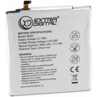 Аккумуляторная батарея Extradigital Xiaomi Mi3 (BM31) 3000 mAh (BMX6444) Винница - изображение 1