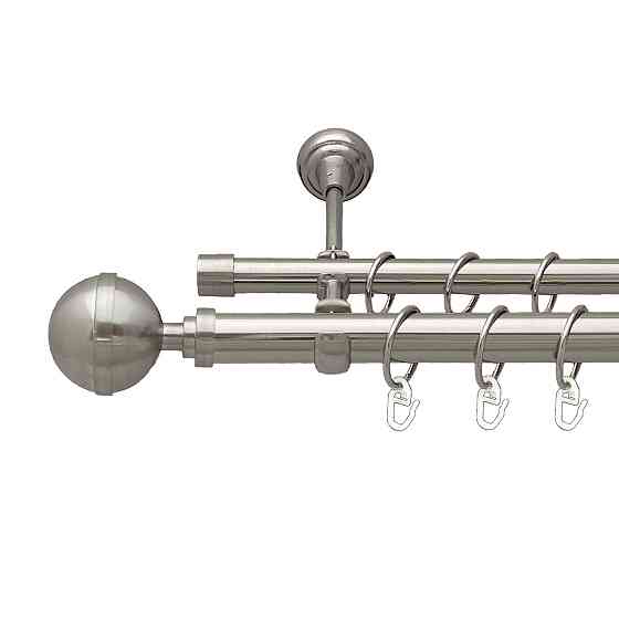 Карниз Orvit Калісто металевий дворядний відкритий Нержавіюча Сталь 25\19 мм 200 см (7075448) Львів