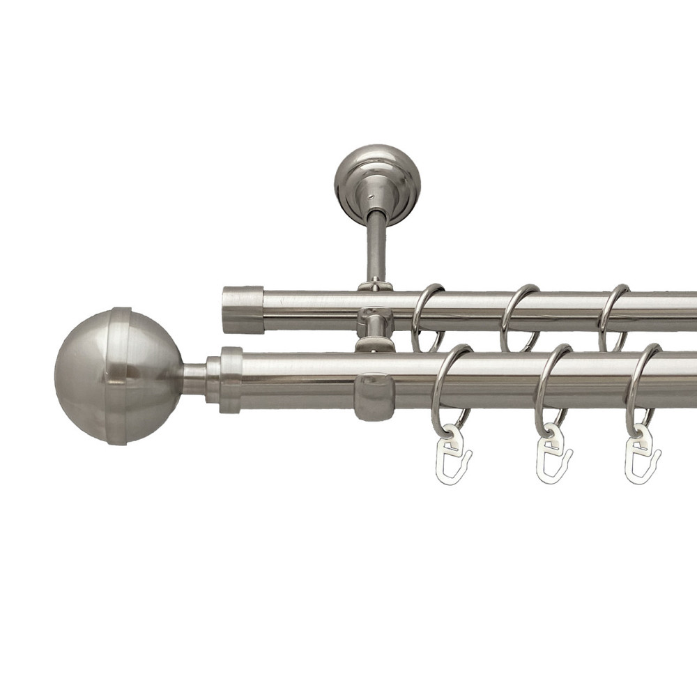 Карниз Orvit Калісто металевий дворядний відкритий Нержавіюча Сталь 25\19 мм 200 см (7075448) Львів - фото 1