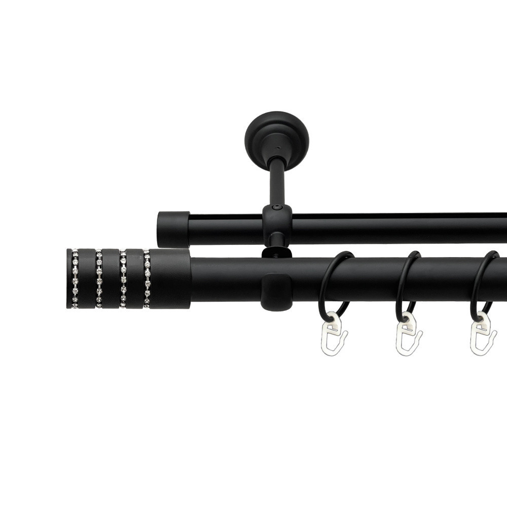 Карниз Orvit Барамелла металевий дворядний опозитний гладка \ профільна труба кільце металеве Чорний Оксамит Львов - изображение 1