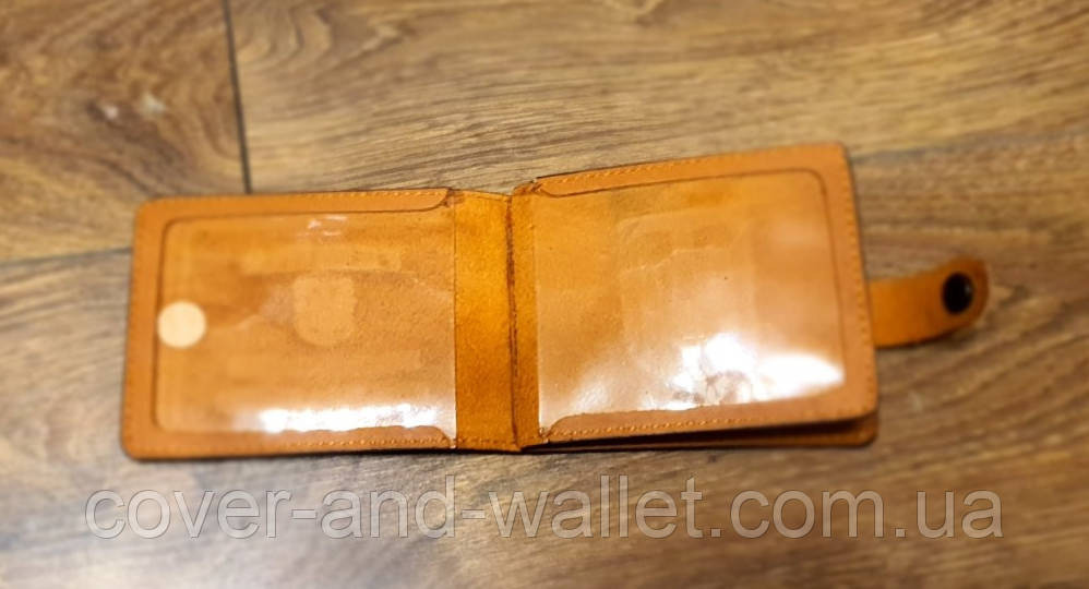 Шкіряна обкладинка портмоне на кнопці Інвалід війни P-Leather Київ - фото 3