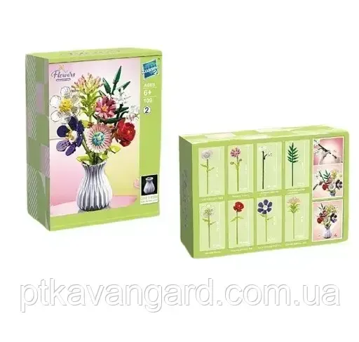 Конструктор блоковий квіти у вазі 730 деталей 109-2 Хмельницький