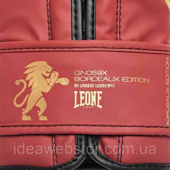 Боксерские перчатки Leone Mono Bord бордовые тренировочные для бокса спарринга и работы на мешке 10 унций Киев