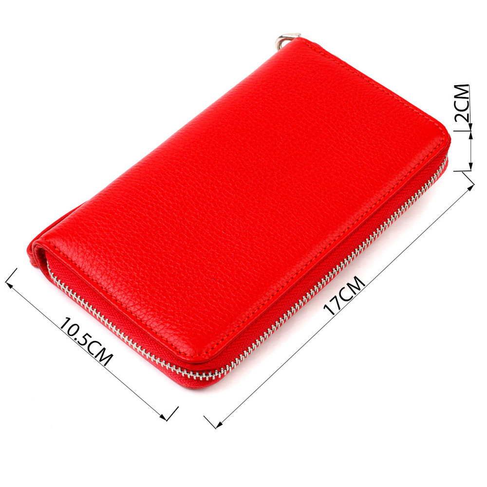 Яркий кошелек-клатч для женщин из натуральной кожи Красный (CANPELLINI) Киев - изображение 7