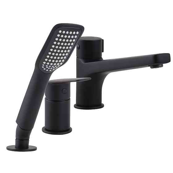 Змішувач для ванни TOPAZ CAPRI TCA-15111-H43-BL вбудований, 3 виходи.картридж D35 (комплект),ЧОРНИЙ Луцьк