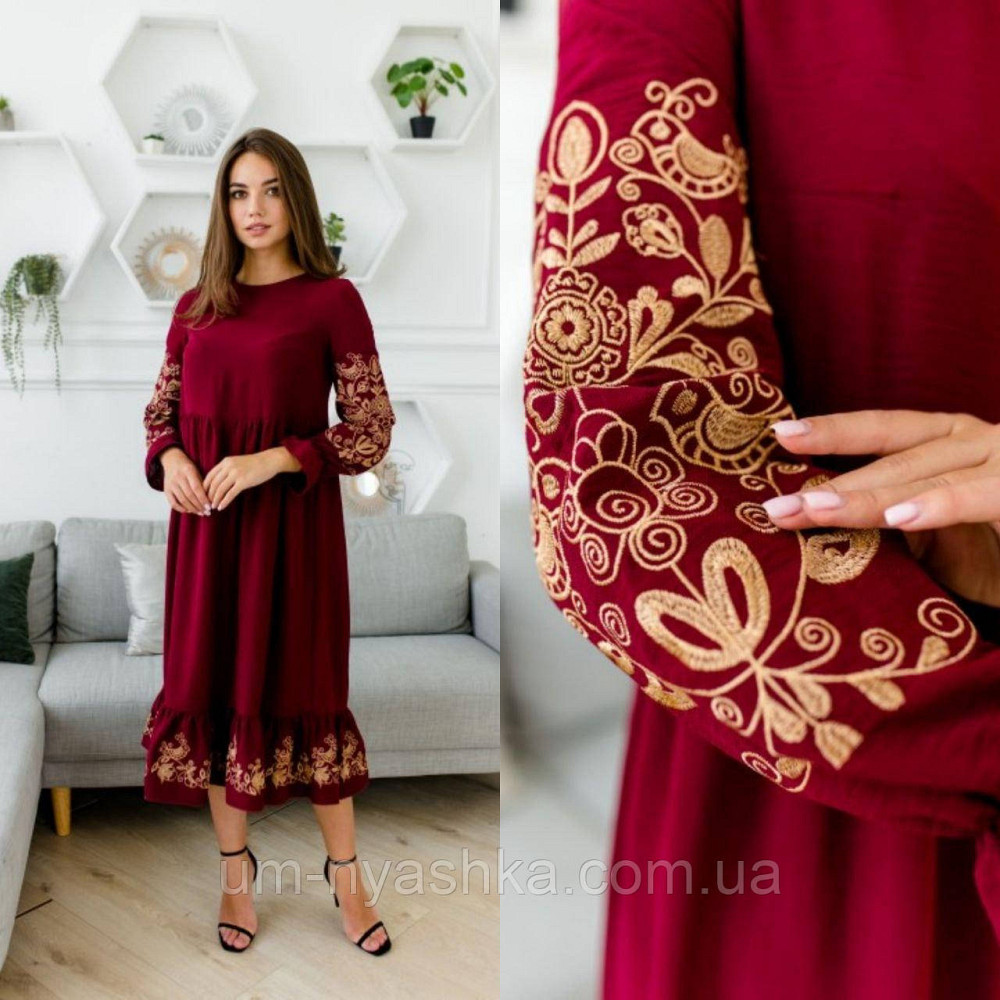 Жіноча вишита сукня, вишнева вишиванка жіноча Кривий Ріг - фото 1