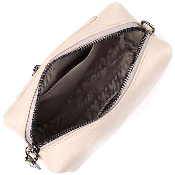 Компактна сумка жіноча з трендовим декором з натуральної шкіри Білий (Vintage) Київ