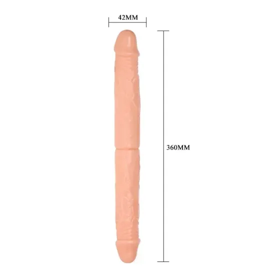Фаллоимитатор двусторонний Baile Double Dones реалистичный, бежевый, 36 х 4.6 см Sex Aura Киев