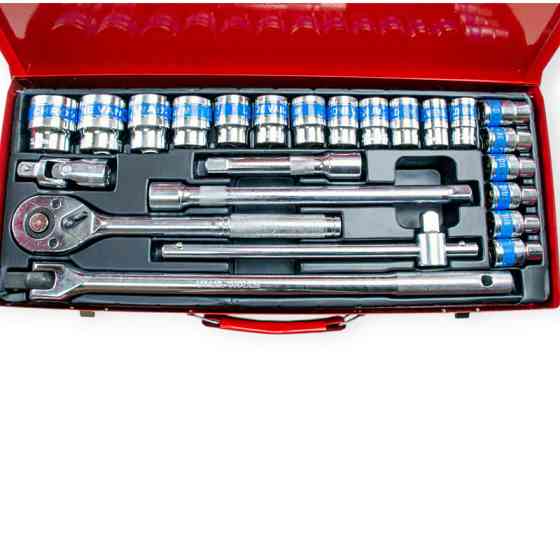 Набір інструменту 1/2" 24 шт, 8-32 мм з тріщ., подовжує., кардан. комір, головк. Strona Мукачево