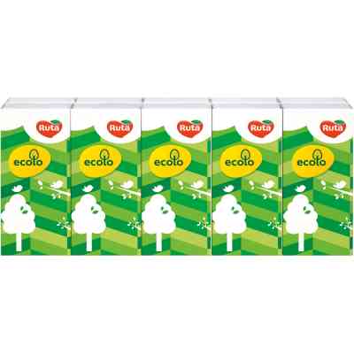 Серветки косметичні Ruta Ecolo Білі без аромату 2 шари 9 шт. х 10 пачок (4820023747906) Вінниця