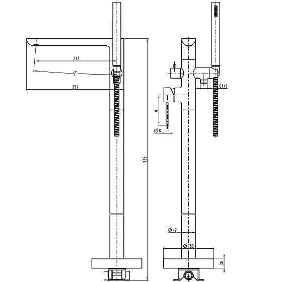Смеситель для ванны TOPAZ LOFT TLF 32113-H39-C (000028886) Киев