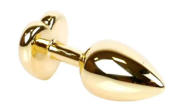 Анальна пробка із кристалом EGZO - Gold Heart Plug Red size S Sex Aura Київ