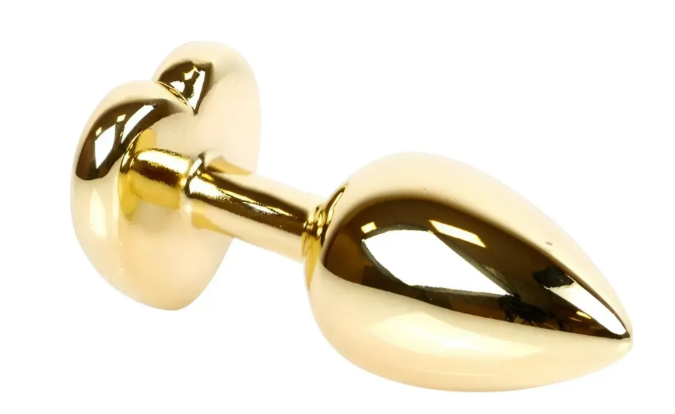 Анальна пробка із кристалом EGZO - Gold Heart Plug Red size S Sex Aura Київ - фото 3