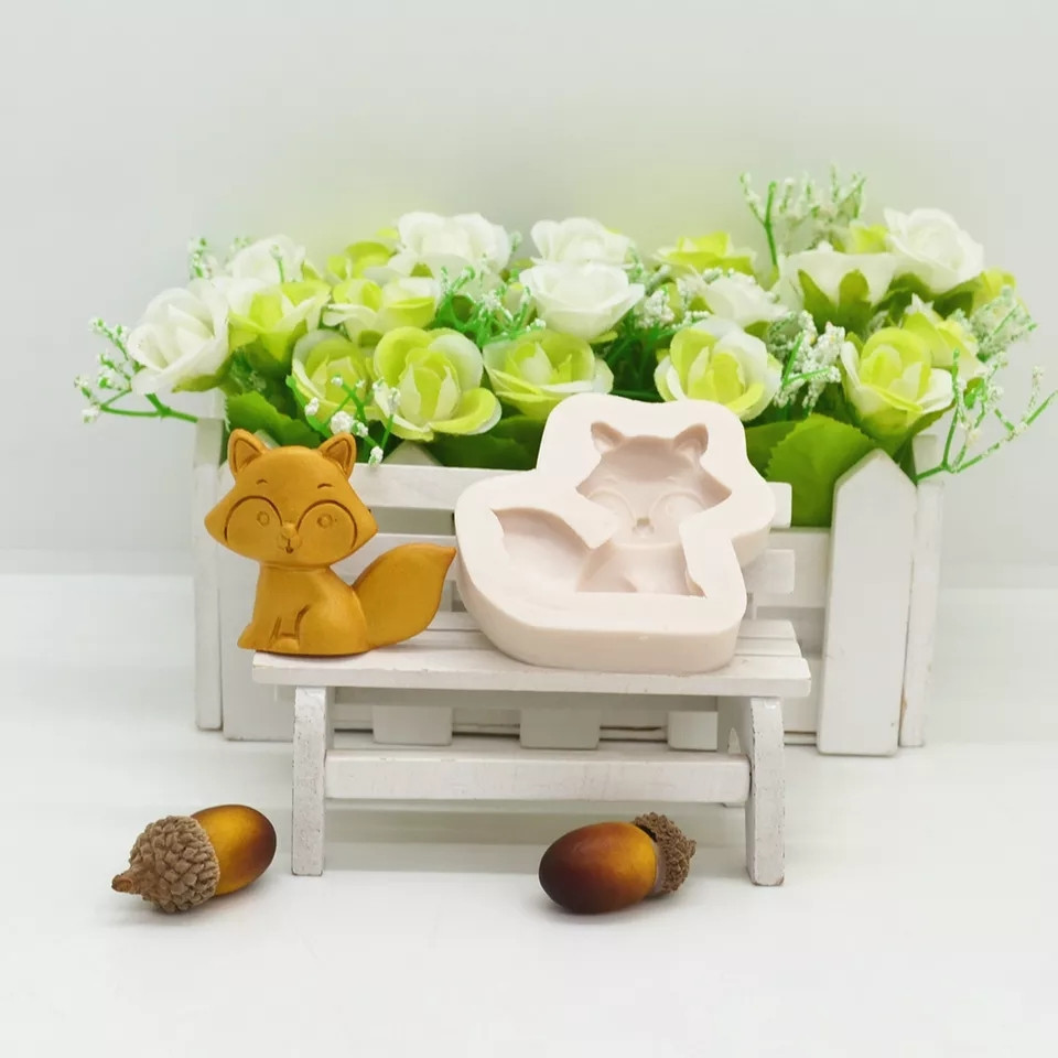 Молд силиконовый Лис 58 на 55 мм серый Киев - изображение 1