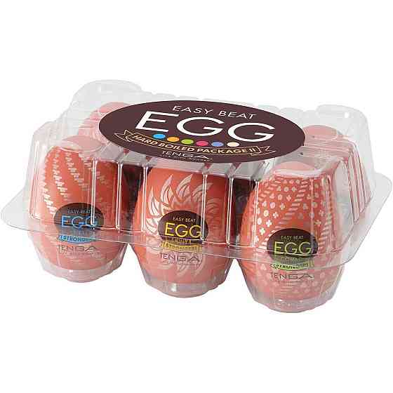 Набір мастурбаторів-яєць Tenga Egg Hard Boilded II Pack (6 яєць), щільний TPE, опукла текстура Sex Aura Київ