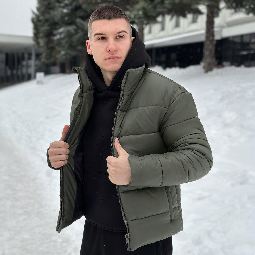 Чоловічий пуховик зимовий дутий короткий, куртка тепла Pobedov Bubble Gum водовідштовхувальна до -20 хакі Одеса - фото 6