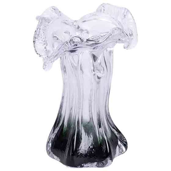 Декоративная стеклянная ваза для цветов 15.5 см фигурная ваза 100 мл Зеленая HP-9-3 Киев