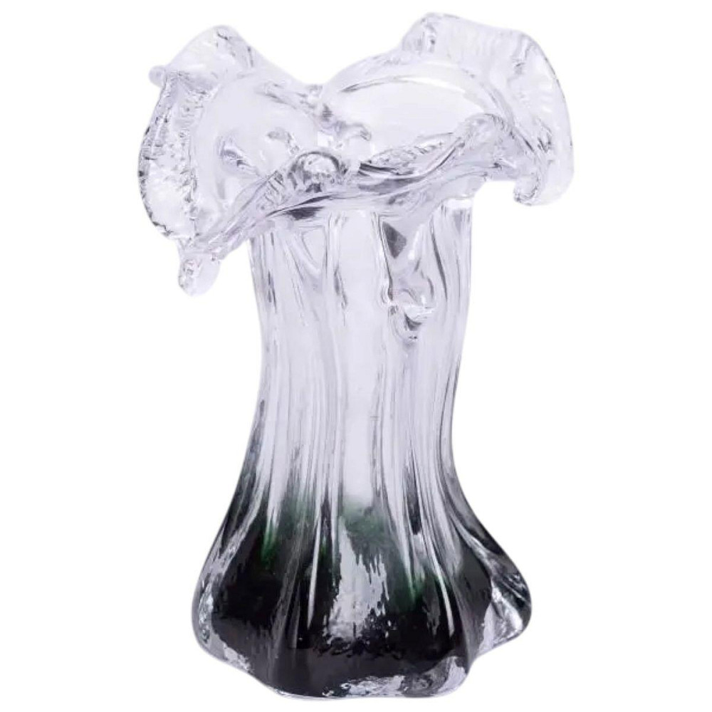 Декоративная стеклянная ваза для цветов 15.5 см фигурная ваза 100 мл Зеленая HP-9-3 Киев - изображение 2