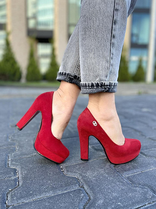 Туфлі жіночі STILLETA червоні еко-замша каблук 11см (D280-J004-4) 35р.36р. Коломия - фото 8