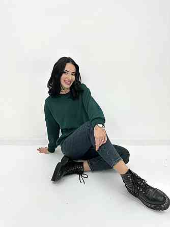 Базовий однотонний світшот "Stand" оптом | Норма і батал Темно-зелений, 42-44 Київ