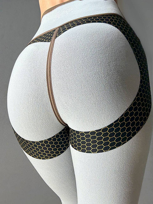 Лосины женские You Are Peri 24052 утепленные на флисе пуш ап с надписью коричневые, коричневый, M Киев - изображение 2