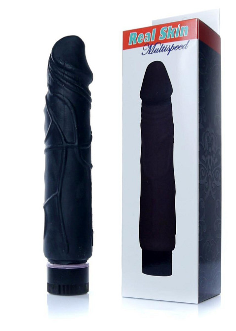 Вібратор - Real Skin Multispeed Black, 22 см Sex Aura Київ - фото 1
