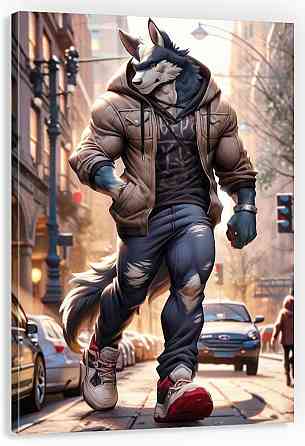 Картина Холсті в спортзал  Вовк  KLM_19 80x120 см Киев