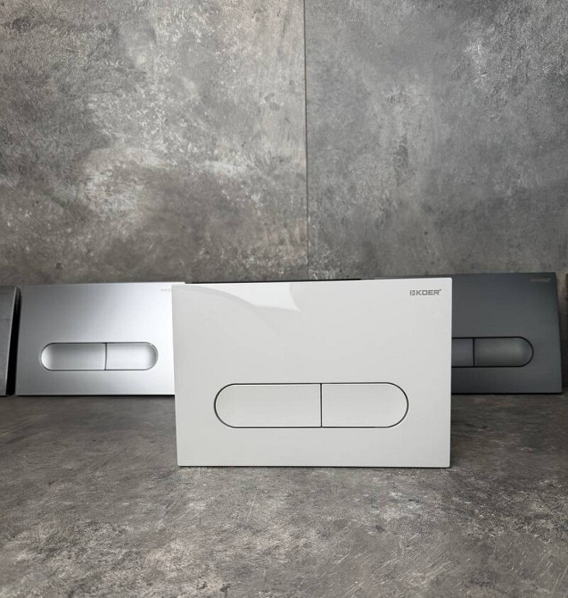 Панель змиву Koer KT-0608-03 240x160x10mm пластикова, кнопка закруглена (колір білий) (KR6123)   ( 29089 ) Харків - фото 7