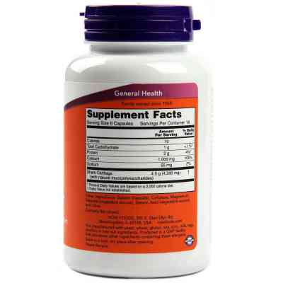 Вітамінно-мінеральний комплекс Now Foods Акулій Хрящ 750 мг, Shark Cartilage, 100 капсул (NF3270) Вінниця