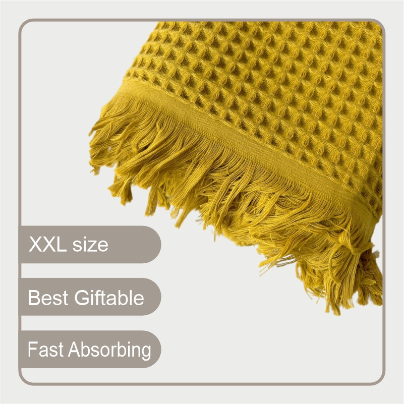 Вафельний рушник Lovely Svi - бавовна-  для ванної, готелів, спа - XXL 90х180 см -Жовтий (402437) Київ - фото 2