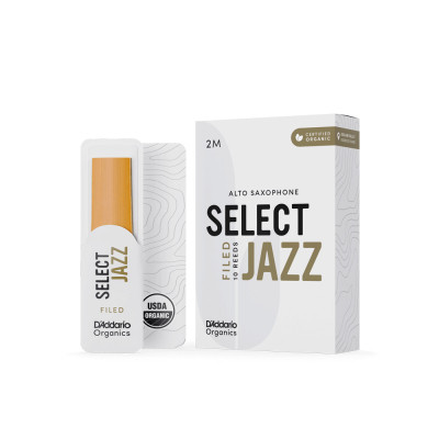 Тростина для саксофона D'Addario Organic Select Jazz - Alto Sax Filed 2M - 10 Pack (ORSF10ASX2M) Вінниця - фото 2