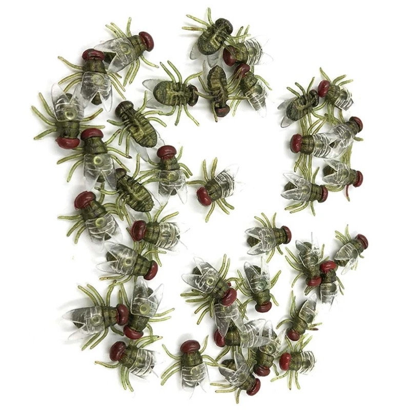 Искусственные насекомые мухи 10 штук 1 см зеленый Киев - изображение 1