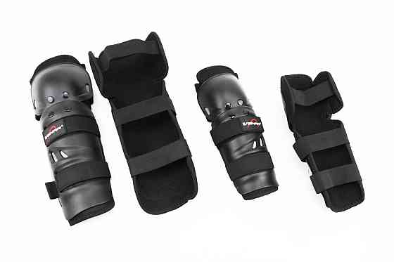 Наколінники + налокітники захисні (пластик) к-кт 4шт, Чорні, S-109 Киев