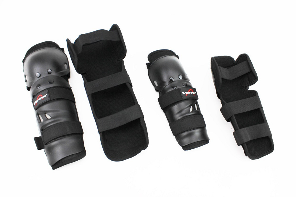 Наколінники + налокітники захисні (пластик) к-кт 4шт, Чорні, S-109 Киев - изображение 1