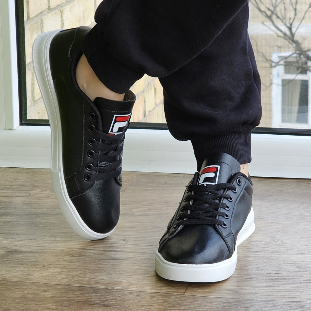 Чоловічі Кросівки FILA Чорні Білі Кеди Філа Шкіряні (розміри: 40,41,42,43,44) Відео Огляд Дніпро - фото 8