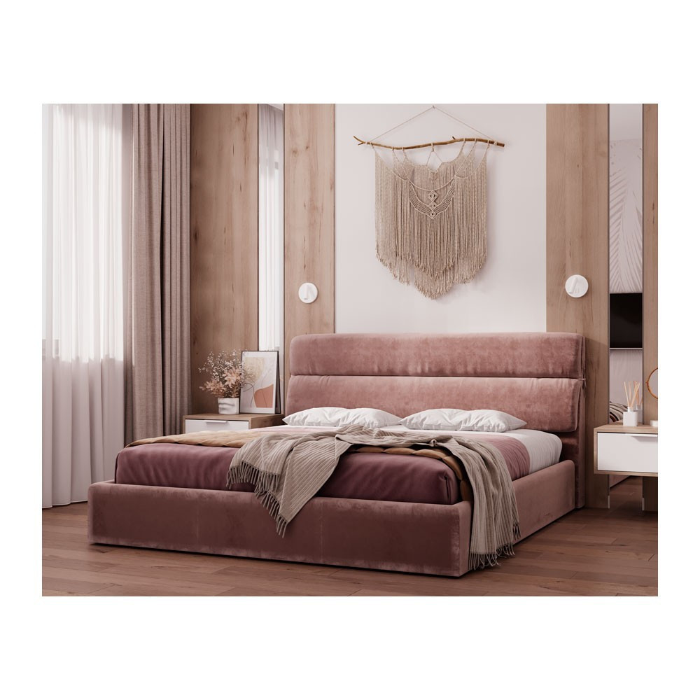 Кровать AtriaDesign Noel-Java Comfort с нишей для белья 160x190 розовый Киев - изображение 4