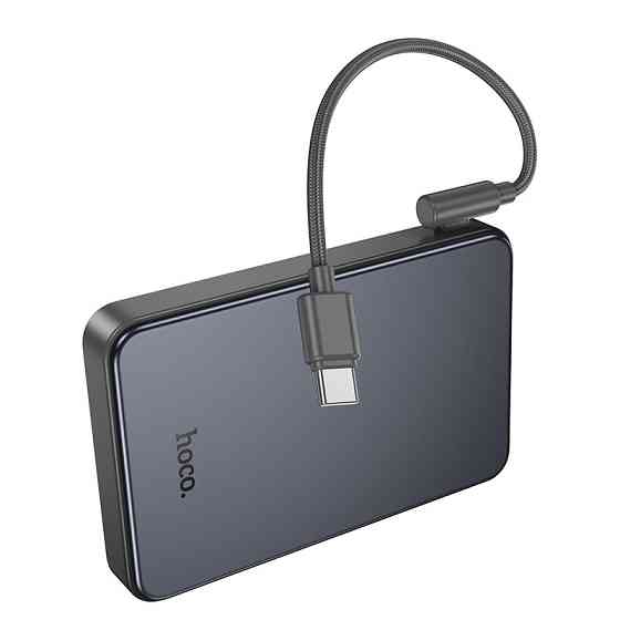 Павербанк 10000 mAh HOCO J170 Starlight 22.5W+PD20W быстрая зарядка кабель в комплекте серый металлик power bank повербанк Одесса